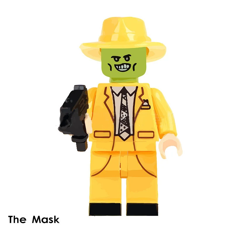 The Mask Одиночная распродажа, набор колец из фильма ужасов, Billy Freedy Jeepers, криперы, Leatherface, комедия, строительные блоки, комплекты кирпичей, игрушки - Цвет: The Mask
