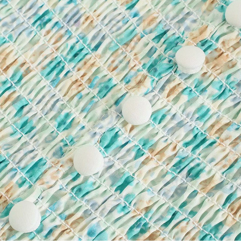 

Women Summer Vintage Maix Dress 2021 Full Sleeve Hollow Out Bow Tie Buttons Female Elegant Print Street Dress Clothes