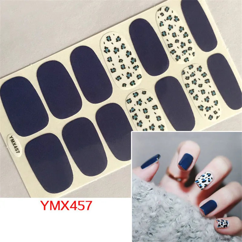 

14tips/sheet Beauty Nail Sticker 3D Glitter Decals Leopard Nail Art Supplies Stickers Full Adhesive Manicure Nail Vinyls Decor