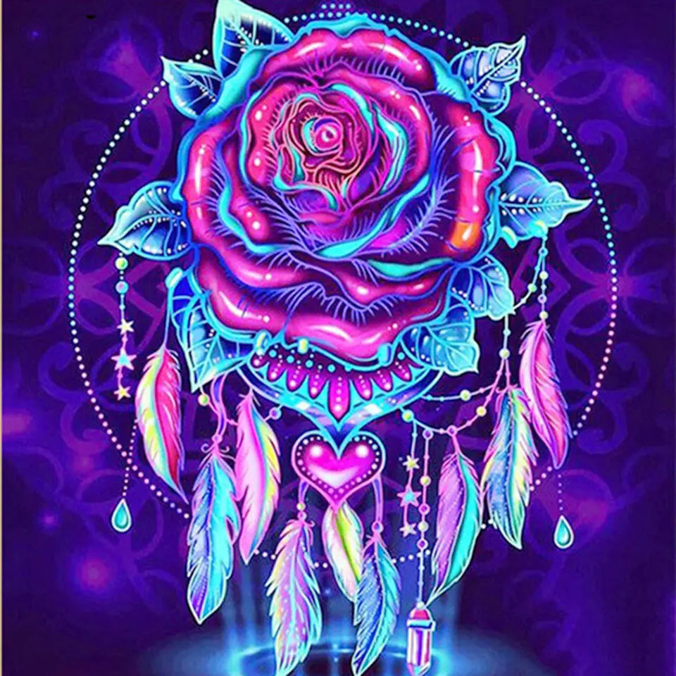 

HOME Handmade Diamond Painting 5D DIY Embroidery Cross stitch Diamond Custom Photos with Purple Flowers New to Wall Decor Gifts