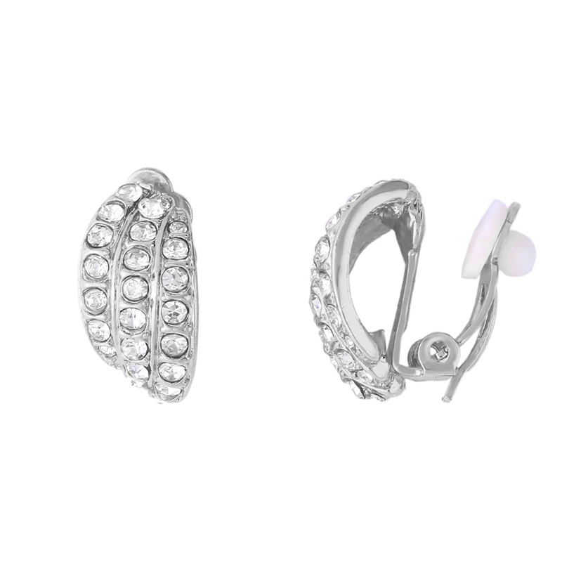 Женские серьги клипсы без пирсинга FLOLA золотистые с кубическим цирконием