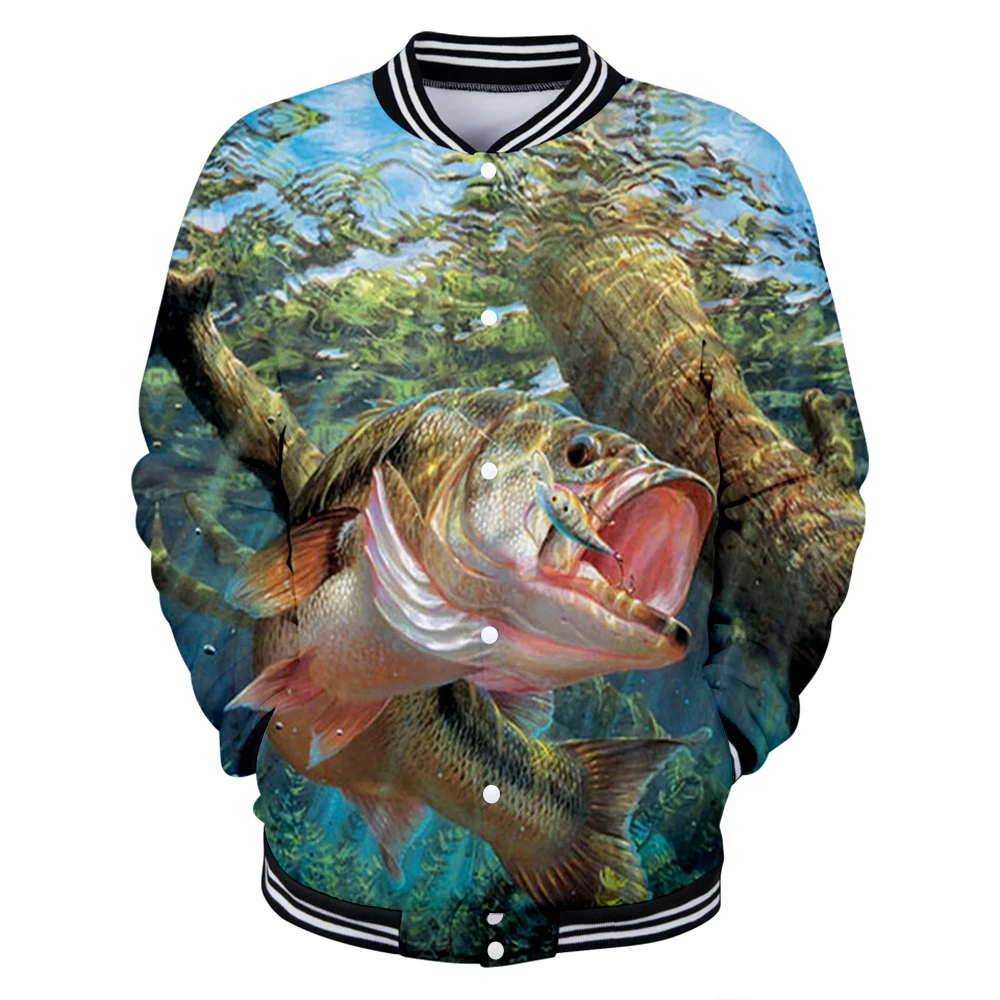 

2019 New Style Underwater World Creature Fish Colorful 3D print Baseball uniform Men/Women Harajuku Baseball Jackets clothes