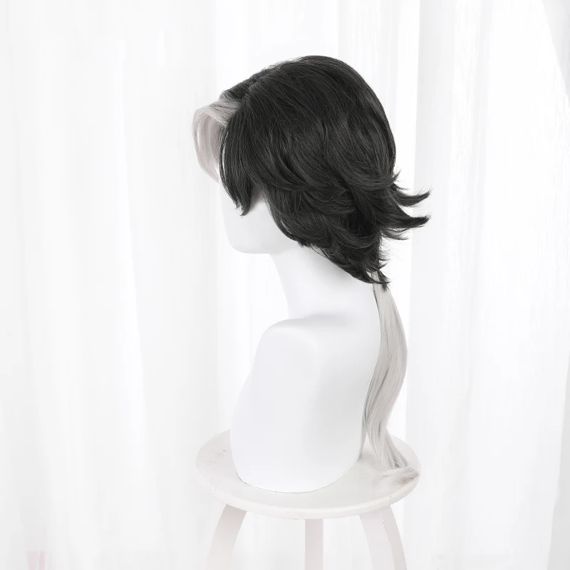 Парик Д. М. Из синтетических черных и серых волос для мальчиков девочек |