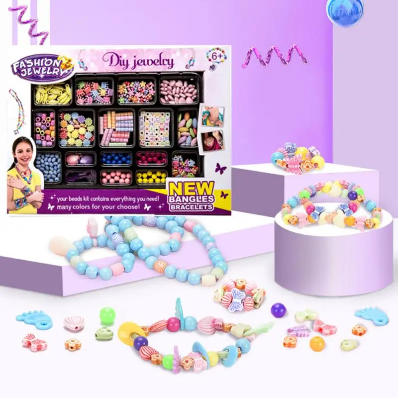 

DIY Colorful Handmade Beads Girls Plastic Pop Beads For Kids Girls Jewelry Toys Necklace Bracelet Headband Kit Gift Girls Toys