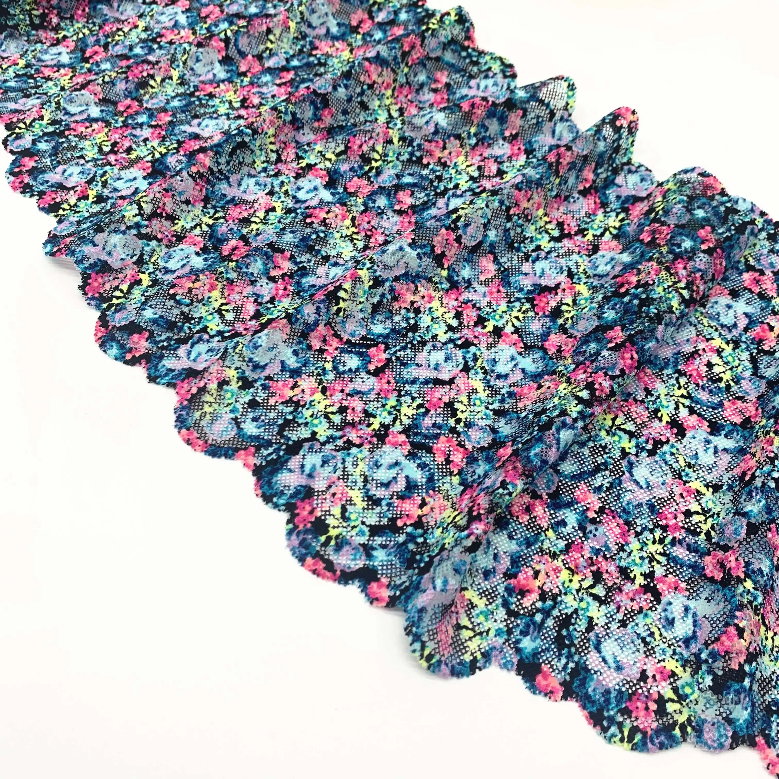 

3y/lot 7 - 8 7/8 inch Colorful Mix Elastic Stretch Lace trim Skirt Hem Underwear Sewing Craft DIY Apparel Fabrics Lace Lingerie