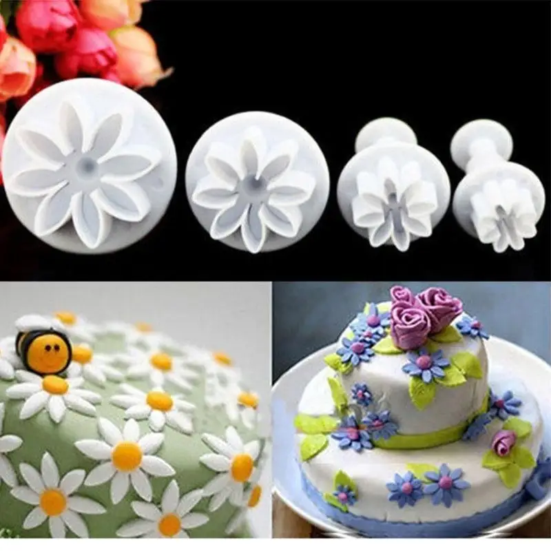 

1PC Fondant Cake Cutter Plunger Cookie Mold Sugarcraft Flower Decorating Mold