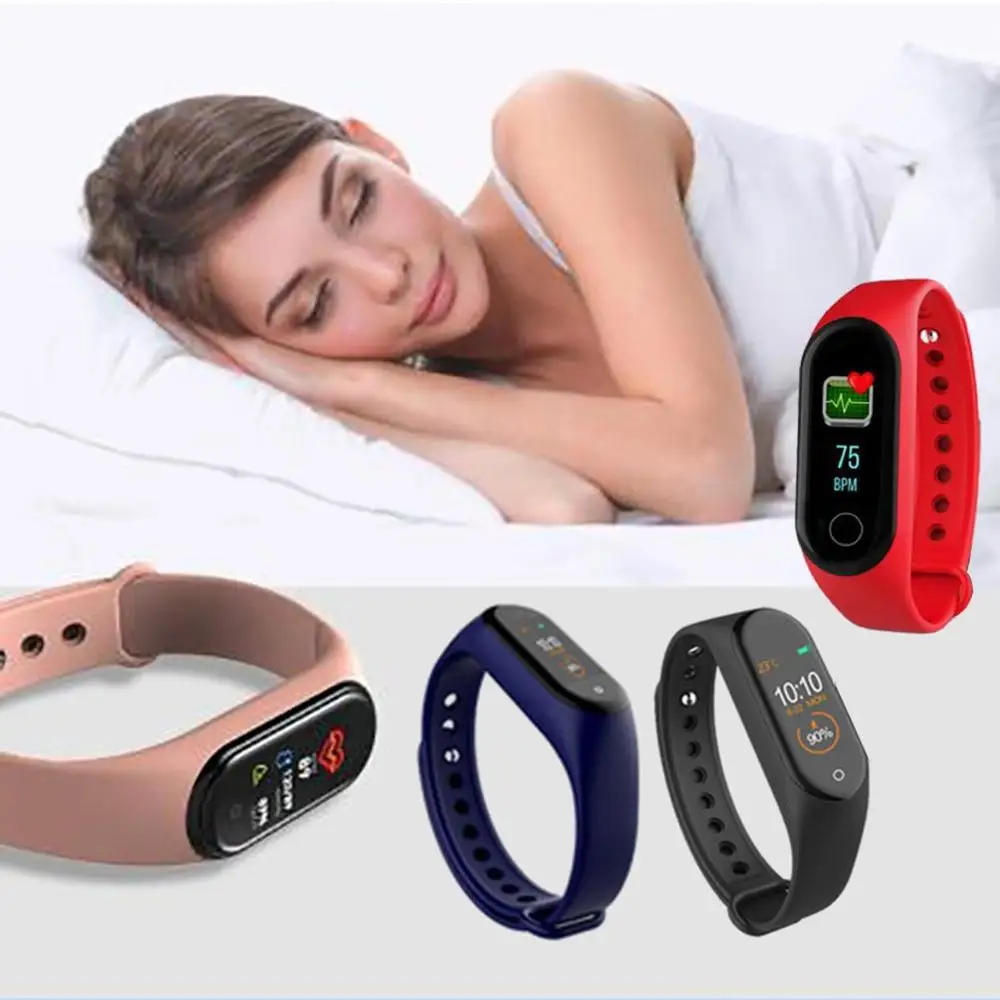 

M4 Colorful Screen Smart Wristband Heart Rate Monitor Fitness Multi-sports Call Rejection Sleep Blood Pressure Smart Watch