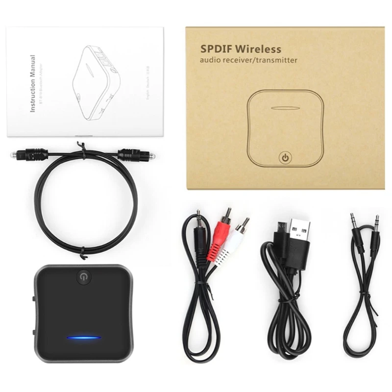 

Bluetooth V5.0 Audio Receiver Transmitter 3.5mm AUX Optical SPDIF Adapter supports optical cable input/output Working hours H20H