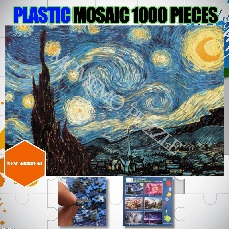 Звездная ночь пластиковые головоломки 1000 штук игрушки Ван Гог художественная