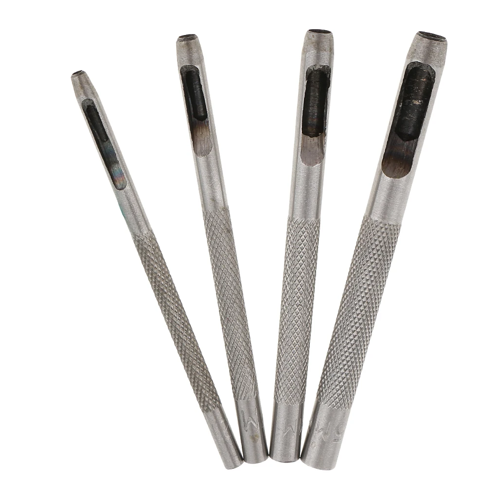 4 шт. дыроколы для кожи 2/3/4/5 мм|Наборы инструментов обработки кожи| |