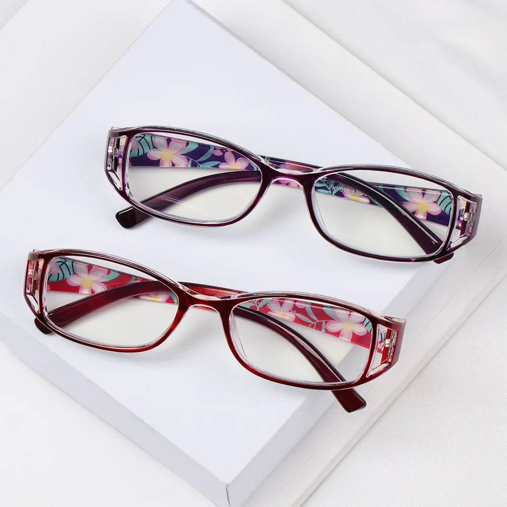 

Resin Reading Glasses Women Flowers Elegant Blue Light Protection Radiation Protection Ultralight Wearable Glasses Vision Care