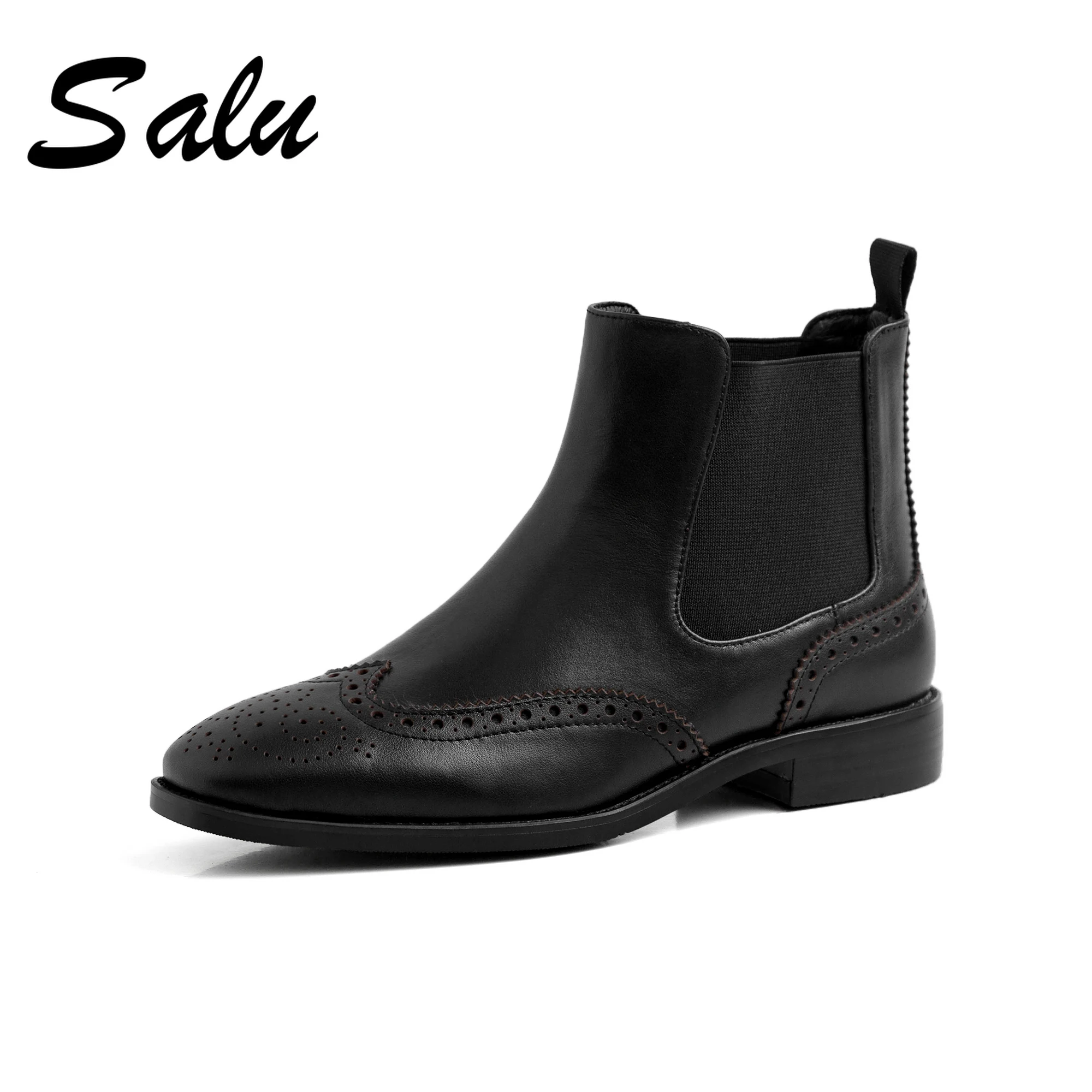 

Женские ботильоны из натуральной кожи, с круглым носком