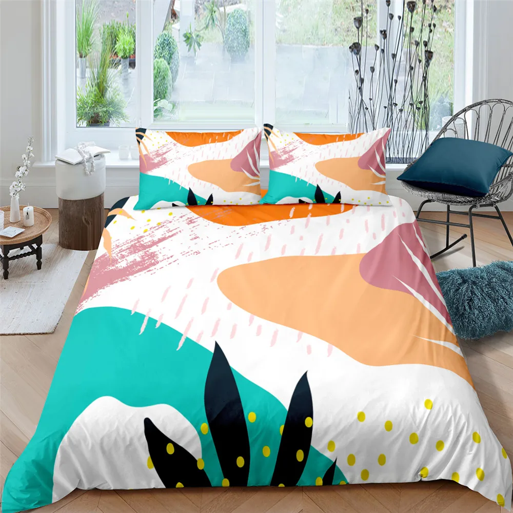 

Homesky Bedding Set Duvet Cover Pillowcase Polyester Textile Bedding Cover Adult Kids Single Double Queen King Size Bedclothes