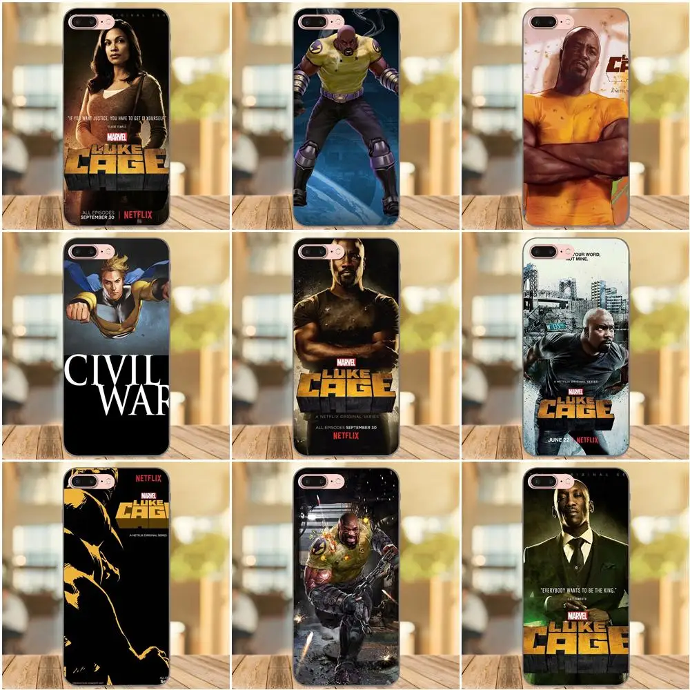 Чехол Marvel Luke Cage из мягкого силикона TPU черного цвета для Xiaomi Mi Mix Max Note 2 2S 3 5X 6 8 SE A1 Play F1.