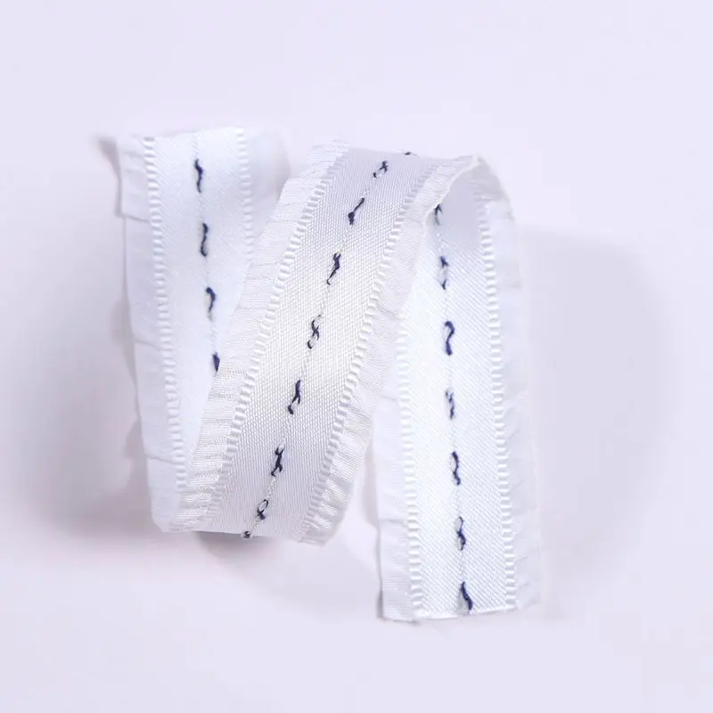 Лента с оборками из полиэстера вышитыми полосками 25 мм толстая ткань сделай сам