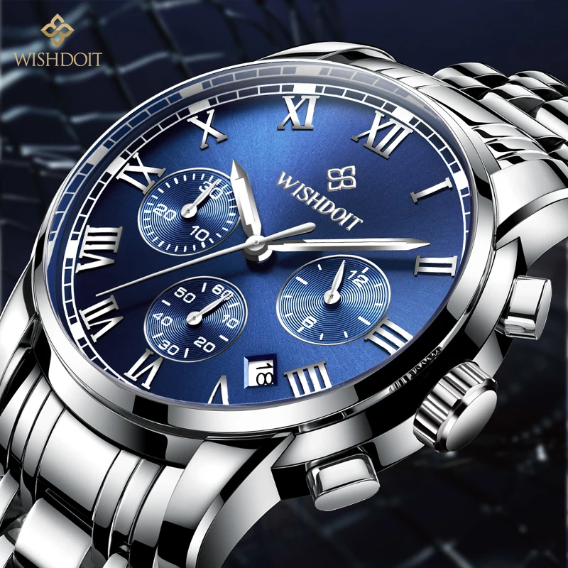 

WISHDOIT Men's Luxury Brand Waterproof Watch Multi-function Sports Outdoor Luminous Men's Quartz Watch Relogio Masculino