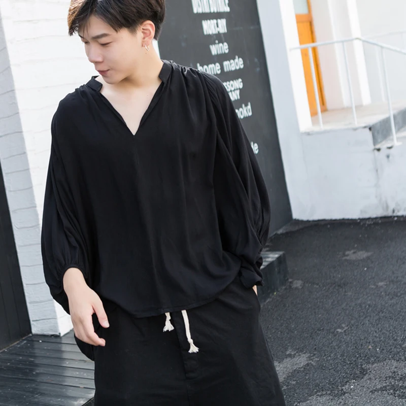 Летняя Корейская версия свободной рубашки с изображением Феи рубашка с длинными рукавами летучая мышь рубашка в стиле хип-хоп для ночного к... от AliExpress RU&CIS NEW