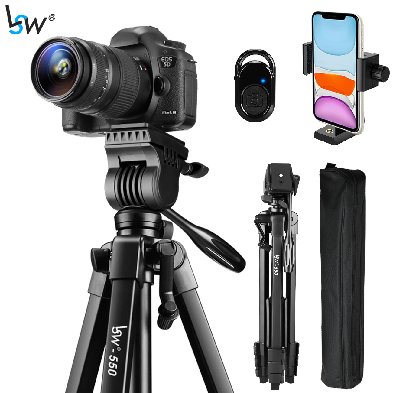 Алюминиевый Штатив с жидкостной головкой(60 дюймов/152 см) использовать для