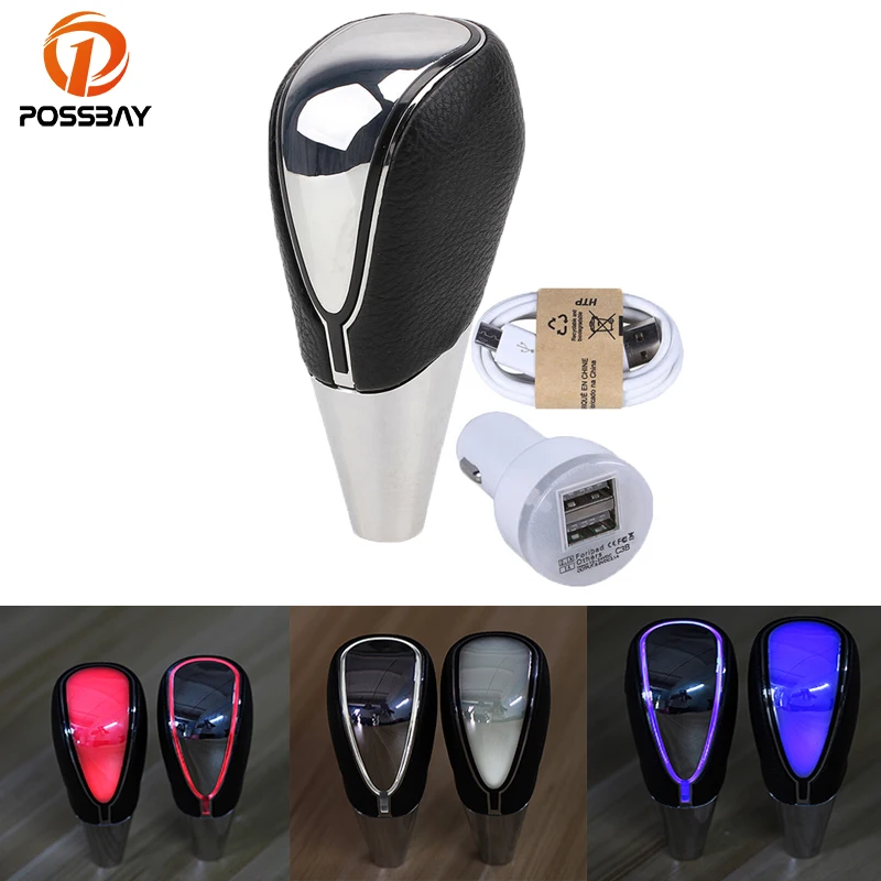 

POSSBAY Touch Motion Activated LED Car Gear Shift Knob Universal Manual MT LED Gear Knob for BMW E36 Peugeot Opel Golf Ford