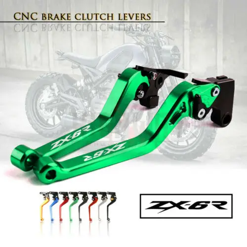

Brake Handle Bar Lever CNC Aluminum Long Adjustable Brake Clutch Levers For KAWASAKI NINJA ZX6R ZX-6R 636 2007-2016