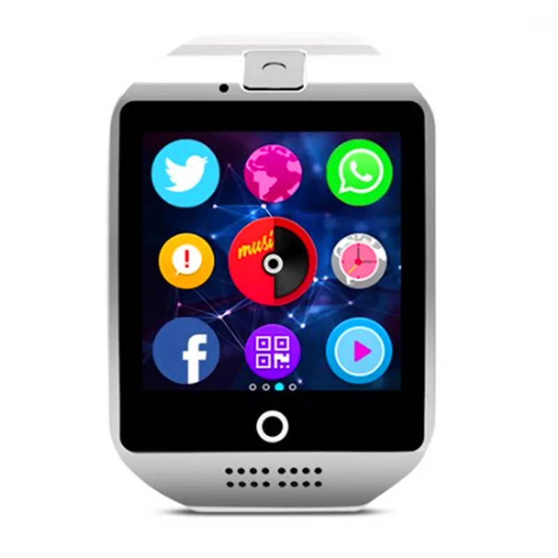 Bluetooth Смарт часы Q18 с камерой Facebook Whatsapp Twitter Синхронизация SMS Smartwatch поддержка SIM TF