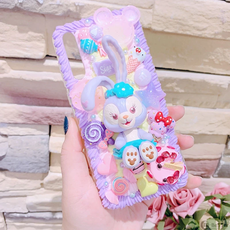 DIY чехол для Samsung Note10 plus 3D rabit телефона Galaxy s10 S6/s7/s8/9 + ручной работы кремовый note8/9