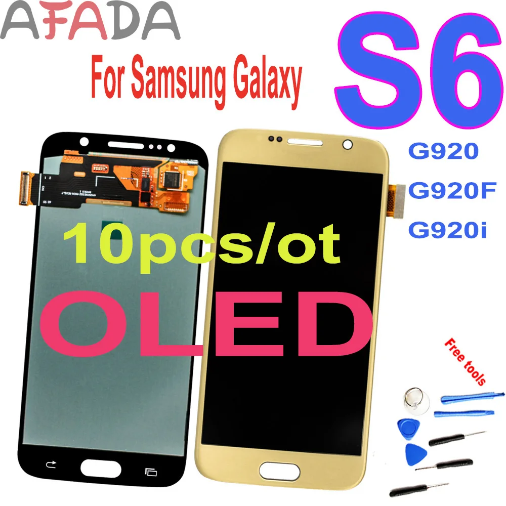 

10 шт. Oled для Samsung Galaxy S6 G920 G920F G920i ЖК-дисплей сенсорный экран дигитайзер сборка с рамкой для SM-G920F G920i Lcd