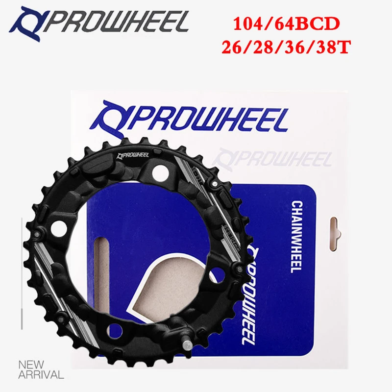 

PROWHEEL 104/64BCD Велосипедное кольцо с двойной скоростью 26T 28T 36T 38T шоссейное горное колесо для велосипеда