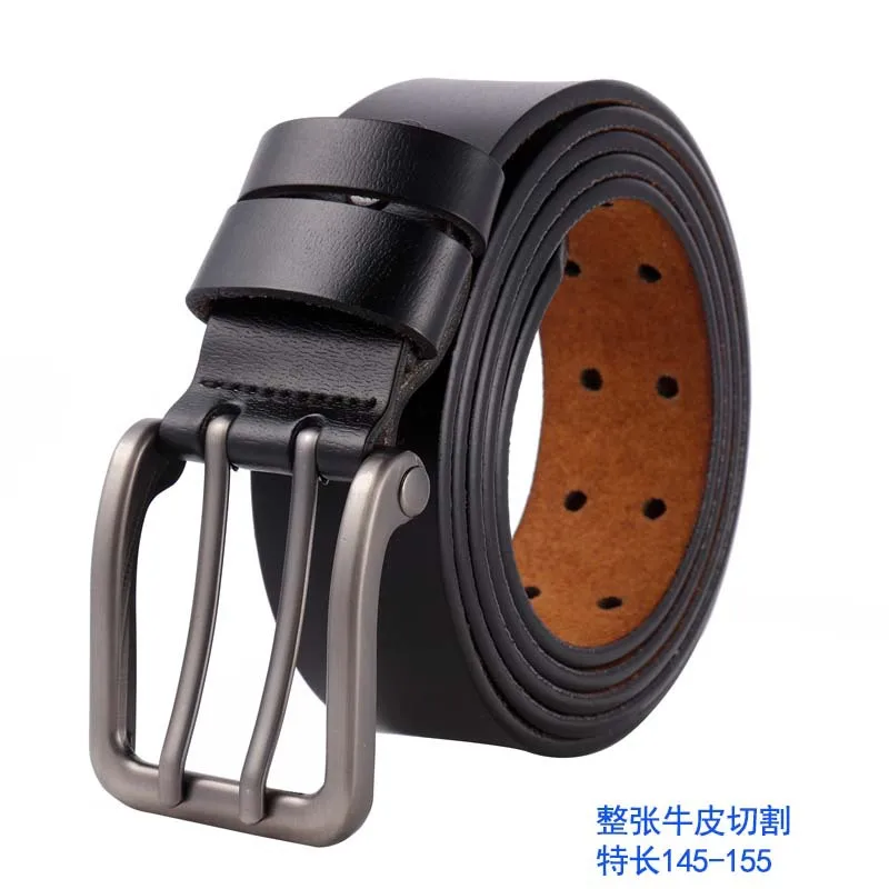 

Large Size Men's Personality Leather Pin Buckle Belt Extra Long Belt Long Cowhide Retro Men's Belt
