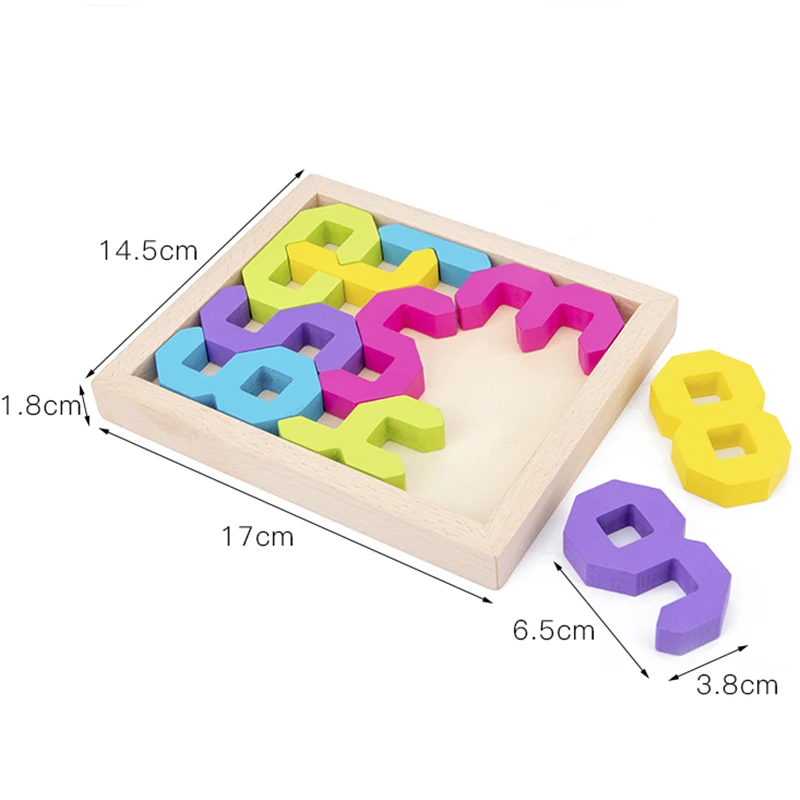 

3d jigsaw wooden toy creative digital building blocks kids early learning educational toy for kids boy