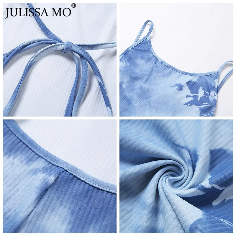 Женский Короткий комбинезон JULISSA MO на тонких бретельках с принтом и открытой