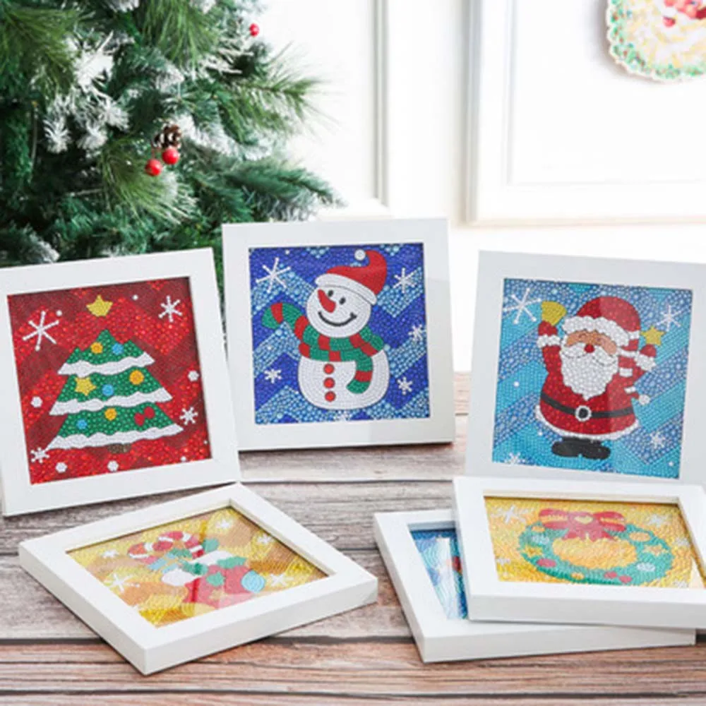 new year 2022 plastic frame diamond painting cross stich ornaments size drill Handmade Children's puzzle gift Christmas decor