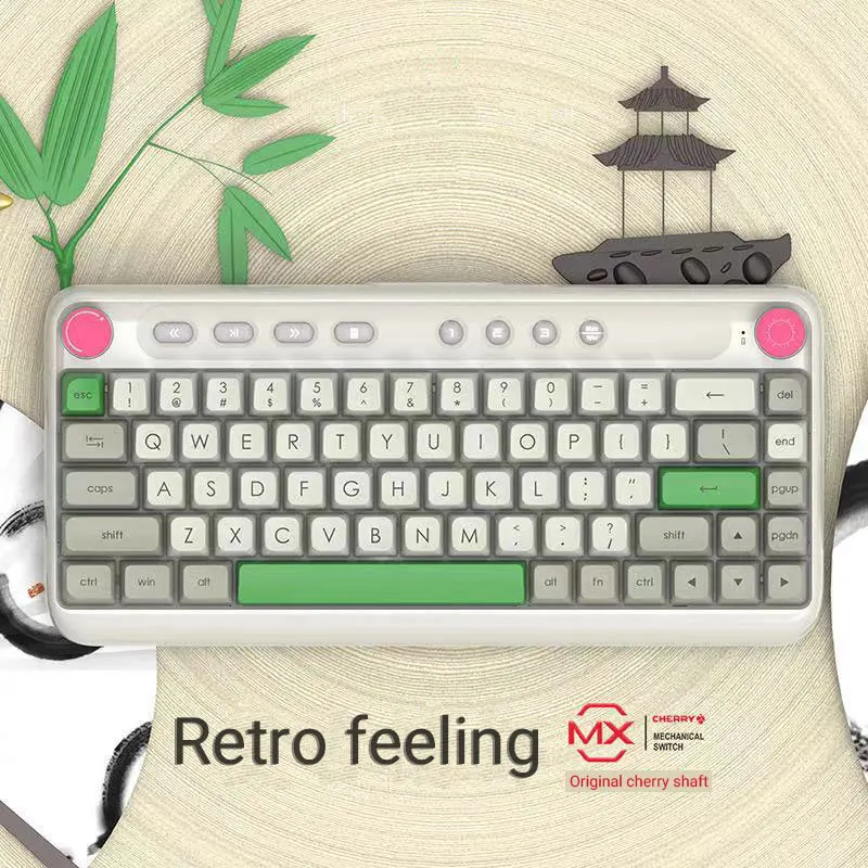 

Retro 68 Key Cherry Mx Switch PBT SA Ball Keycaps Gaming Mechanical Keyboard Bluetooth-compatible/Type-C For PC iPad Mac Android