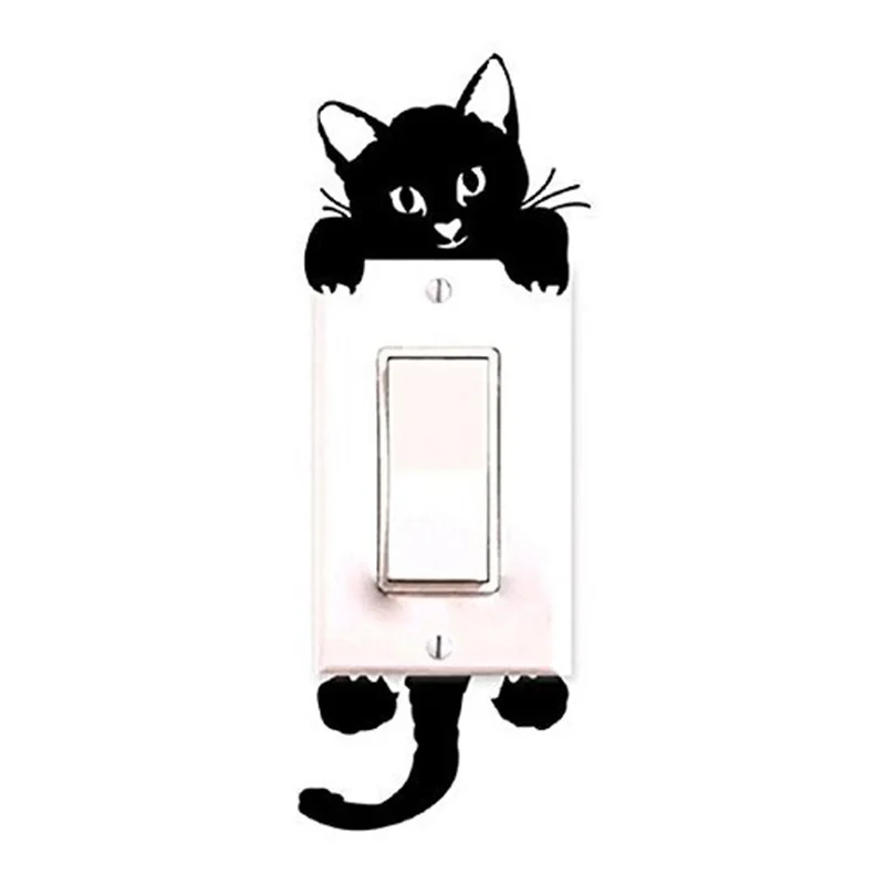 

Kitten living room and bedroom switch wall stickers waterproof can be removed