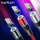 Магнитный кабель Twitch t01, Micro USB Type-C, кабель для быстрой зарядки iPhone, Xiaomi, Huawei, мобильный телефон