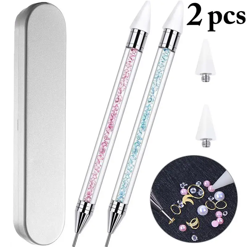 2 шт. стразы инструмент для раскрашивания сделай сам двухсторонние выбора ногтей
