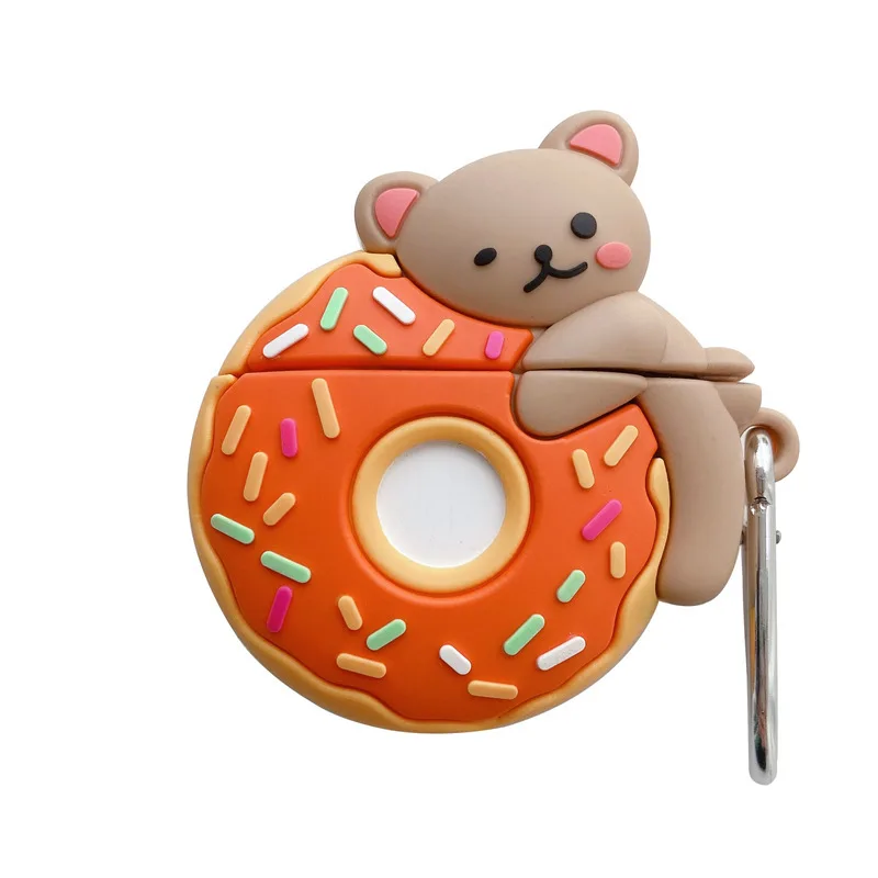 For Airpods 1/2 Case,Donuts Bear Case For Airpods Case,Soft Silicone Protective Earphone Case For Airpods Pro Case For Girls недорого