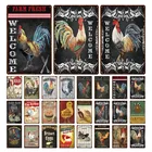 Куриное яйцо жестяная вывеска свежие куриные яйца дом Декор бляшек Винтаж олова металла пластины роспись с петухом плакат Кухня фермы настенный художественный Декор