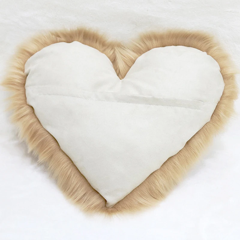 Подушка в форме сердца однотонный плюшевый мохнатый подушку модная нордическая