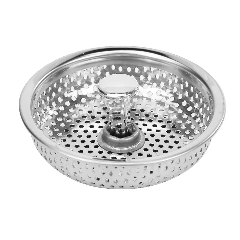 1PCS Stainless Steel Mesh Bathroom Basin Sink Drain Stopper Filter Basket Kitchen Waste Strainer Disposer Plug Clean Tool |