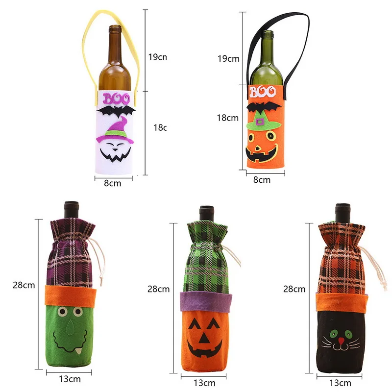 1PCs Wine Bottle Cover Halloween Witch Pumpkin Red Tote Bags Holders Party Decoration Supplies | Дом и сад