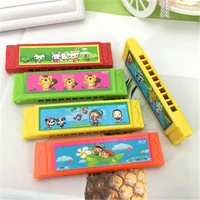 1 piece 9 7kids cute flower wood plastic 10holes harmonica toy fun double row musical early educational toy random color