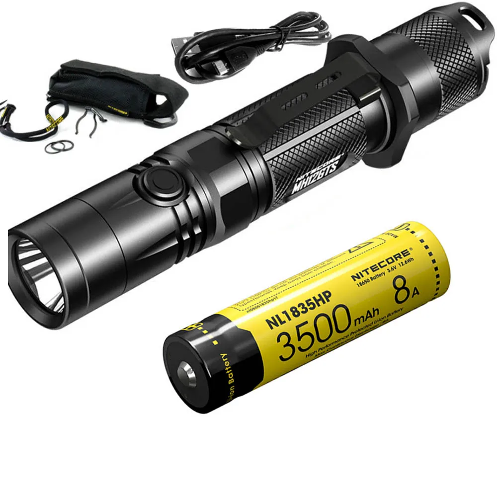 Nitecore 1800 Лм MH12GTS +18650 Батарея Микро USB Перезаряжаемая Тактическая Фонарик CREE XPP35 HD LED Открытый Поисковый Фонарь