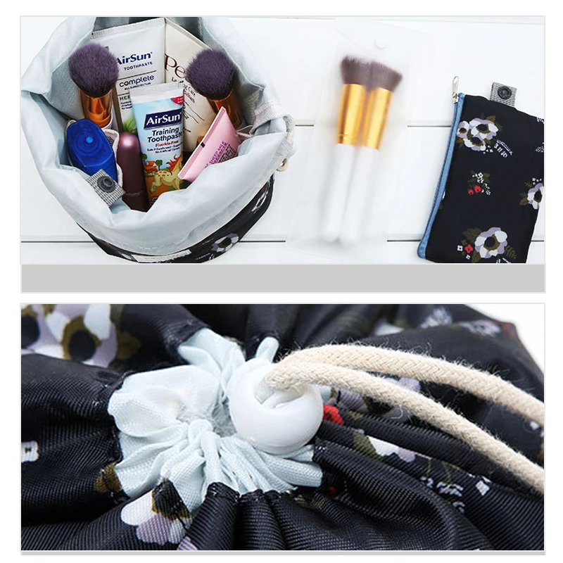 Круглая Водонепроницаемая косметичка DXH для макияжа органайзер туалетных