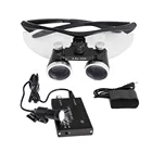 Стоматологическая лупа, 2,5x3,5x, с налобным фонарем, медицинская лупа, бинокль с увеличением зубная лупа, хирургический, 5 Вт, налобный фонарь