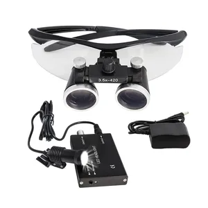Стоматологическая лупа, 2,5x3,5x, с налобным фонарем, медицинская лупа, бинокль с увеличением зубная лупа, хирургический, 5 Вт, налобный фонарь