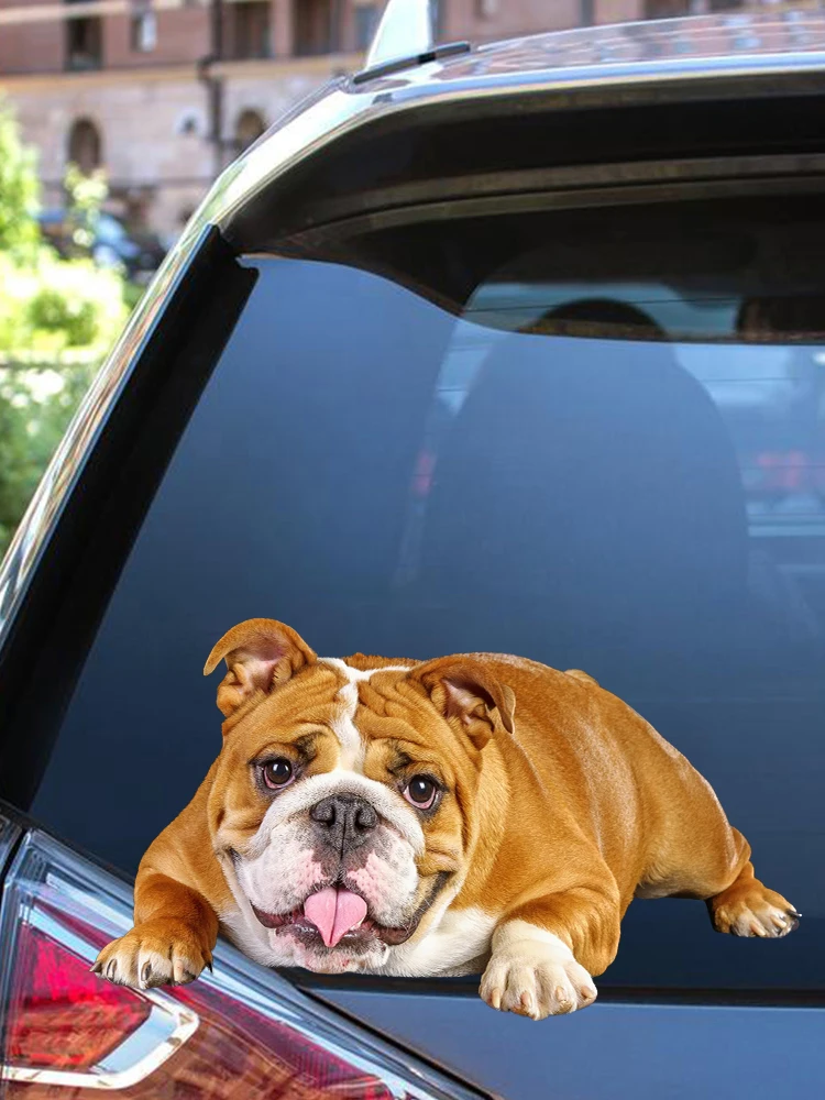 CK20910# Various Sizes Self-adhesive Decal English Bulldog V4 Car Sticker Waterproof Auto Decors on Bumper Rear Window Laptop - купить по