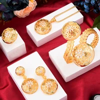 kellybola 2021 trendy exquisite zirconia necklace bracelet ring earrings opening adjustable set womens wedding banquet jewelry
