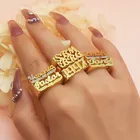 Личности в стиле хип-хоп, обручальное кольцо для женщин Индивидуальные Имя кольца золото модные сапоги в панковском стиле с надписью Золото Нержавеющая сталь имя модные рождественские подарки