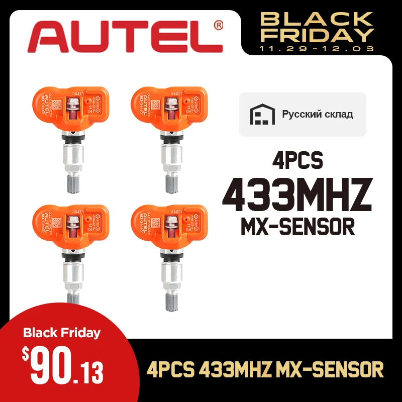 4 шт./лот Autel MX-Сенсор 433 мГц программируемый Универсальный TPMS Сенсор Поддержка программирования с TS601 MX Сенсор 433 мГц